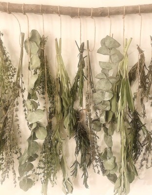 Rustic Hanging Dried Herbs and Lavender Wall Decor, Home Accent - image4